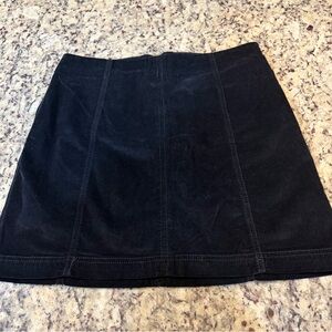 Free People Black Corduroy Mini Skirt
